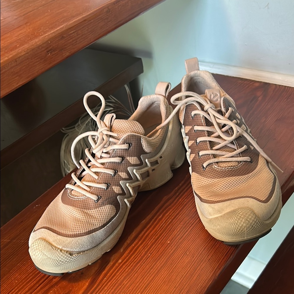 Ecco Brown and Pink Athletic Shoes with Padded Collar